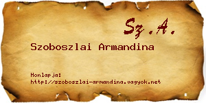 Szoboszlai Armandina névjegykártya
